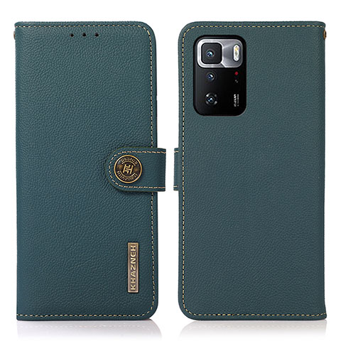 Funda de Cuero Cartera con Soporte Carcasa B02H para Xiaomi Poco X3 GT 5G Verde