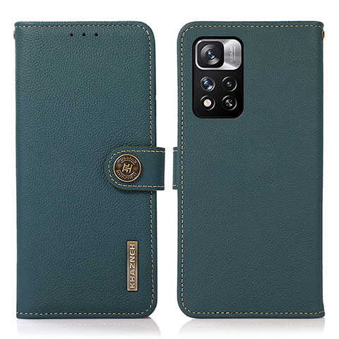 Funda de Cuero Cartera con Soporte Carcasa B02H para Xiaomi Poco X4 NFC Verde