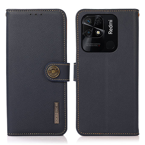 Funda de Cuero Cartera con Soporte Carcasa B02H para Xiaomi Redmi 10 Power Azul