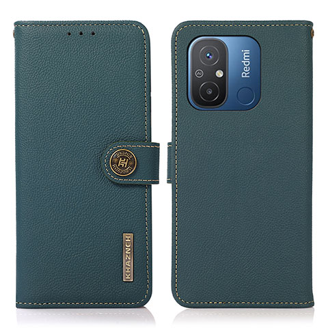 Funda de Cuero Cartera con Soporte Carcasa B02H para Xiaomi Redmi 12C 4G Verde