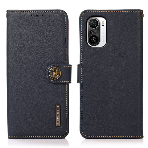 Funda de Cuero Cartera con Soporte Carcasa B02H para Xiaomi Redmi K40 5G Azul