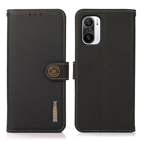 Funda de Cuero Cartera con Soporte Carcasa B02H para Xiaomi Redmi K40 5G Negro