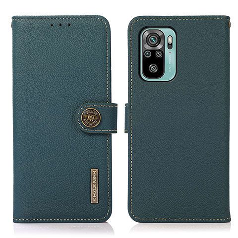 Funda de Cuero Cartera con Soporte Carcasa B02H para Xiaomi Redmi Note 10 4G Verde