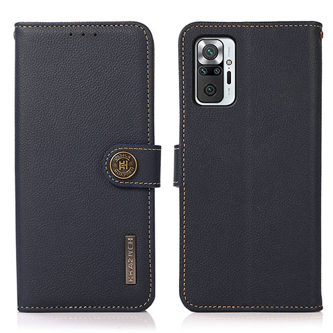 Funda de Cuero Cartera con Soporte Carcasa B02H para Xiaomi Redmi Note 10 Pro 4G Azul