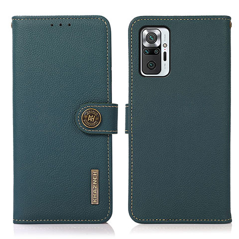 Funda de Cuero Cartera con Soporte Carcasa B02H para Xiaomi Redmi Note 10 Pro 4G Verde