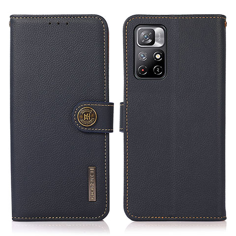 Funda de Cuero Cartera con Soporte Carcasa B02H para Xiaomi Redmi Note 11 5G Azul