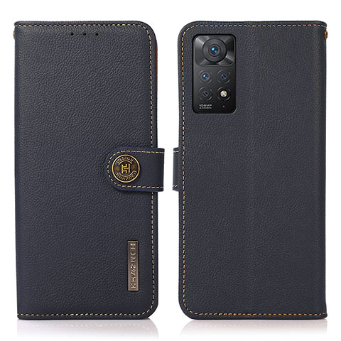 Funda de Cuero Cartera con Soporte Carcasa B02H para Xiaomi Redmi Note 11 Pro 4G Azul