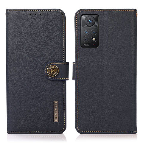 Funda de Cuero Cartera con Soporte Carcasa B02H para Xiaomi Redmi Note 11 Pro 5G Azul