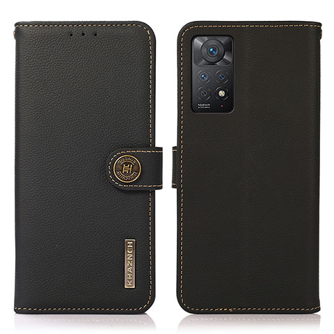 Funda de Cuero Cartera con Soporte Carcasa B02H para Xiaomi Redmi Note 11 Pro 5G Negro