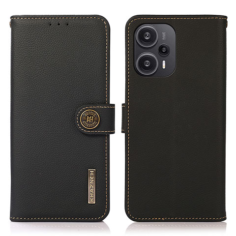 Funda de Cuero Cartera con Soporte Carcasa B02H para Xiaomi Redmi Note 12 Turbo 5G Negro