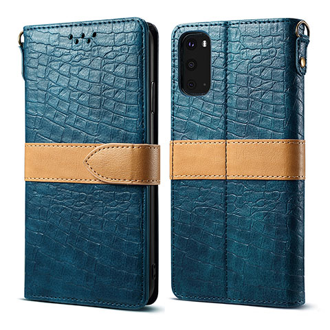 Funda de Cuero Cartera con Soporte Carcasa B02S para Samsung Galaxy S20 5G Azul