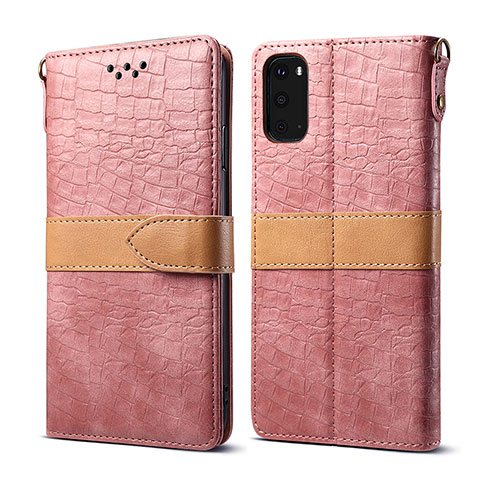 Funda de Cuero Cartera con Soporte Carcasa B02S para Samsung Galaxy S20 5G Oro Rosa