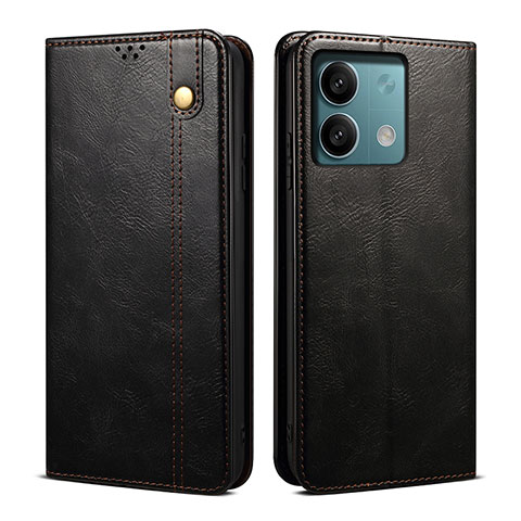 Funda de Cuero Cartera con Soporte Carcasa B02S para Xiaomi Redmi Note 13 5G Negro