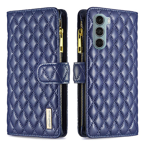 Funda de Cuero Cartera con Soporte Carcasa B03F para Motorola Moto Edge S30 5G Azul