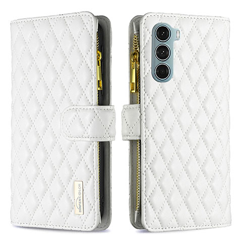 Funda de Cuero Cartera con Soporte Carcasa B03F para Motorola Moto Edge S30 5G Blanco