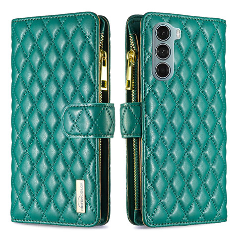 Funda de Cuero Cartera con Soporte Carcasa B03F para Motorola Moto G200 5G Verde