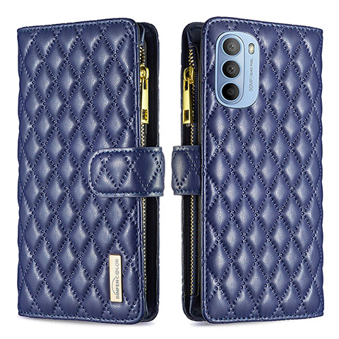 Funda de Cuero Cartera con Soporte Carcasa B03F para Motorola Moto G41 Azul