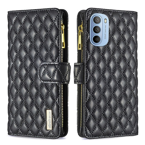 Funda de Cuero Cartera con Soporte Carcasa B03F para Motorola Moto G41 Negro