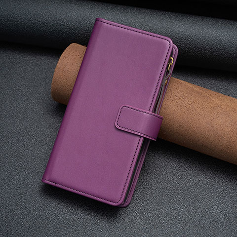 Funda de Cuero Cartera con Soporte Carcasa B03F para Nokia C210 Morado