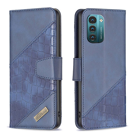 Funda de Cuero Cartera con Soporte Carcasa B03F para Nokia G11 Azul