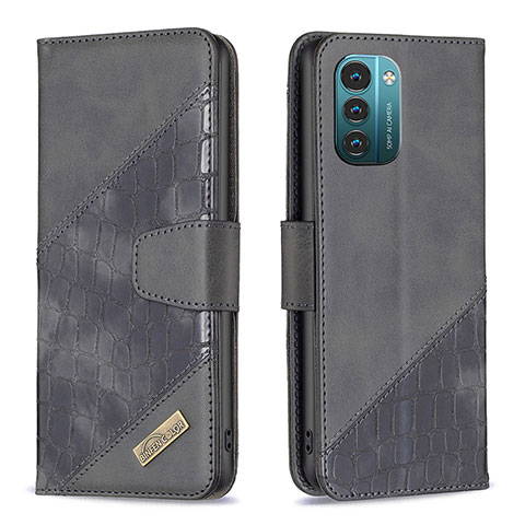 Funda de Cuero Cartera con Soporte Carcasa B03F para Nokia G21 Negro