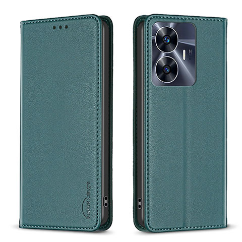 Funda de Cuero Cartera con Soporte Carcasa B03F para Realme C55 Verde