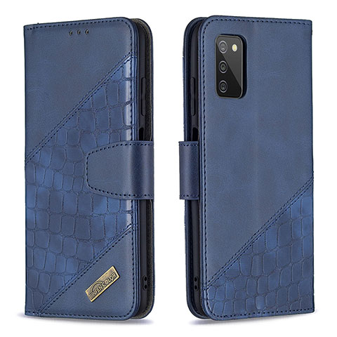 Funda de Cuero Cartera con Soporte Carcasa B03F para Samsung Galaxy A03s Azul