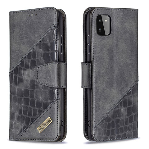 Funda de Cuero Cartera con Soporte Carcasa B03F para Samsung Galaxy A22s 5G Negro