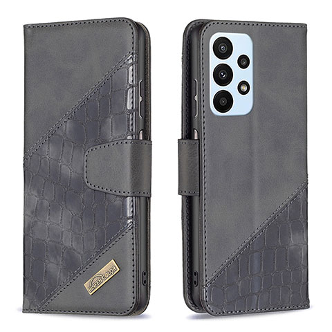 Funda de Cuero Cartera con Soporte Carcasa B03F para Samsung Galaxy A23 4G Negro