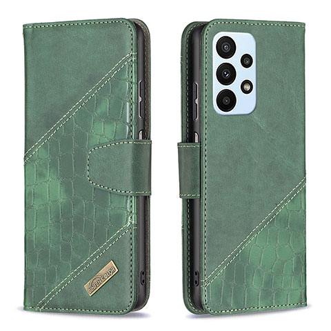 Funda de Cuero Cartera con Soporte Carcasa B03F para Samsung Galaxy A23 4G Verde