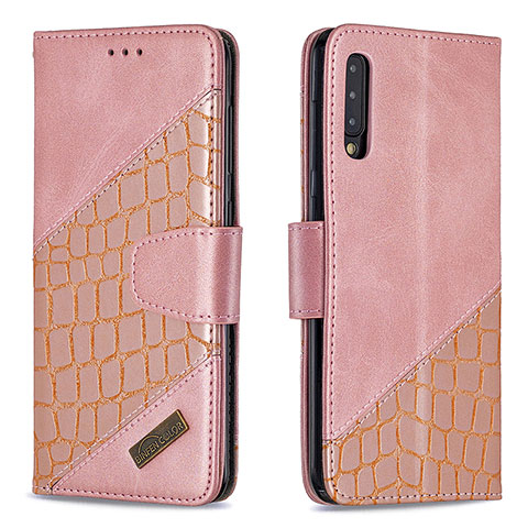 Funda de Cuero Cartera con Soporte Carcasa B03F para Samsung Galaxy A30S Oro Rosa