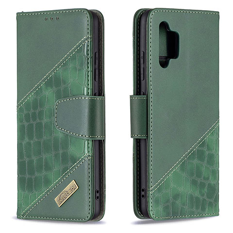 Funda de Cuero Cartera con Soporte Carcasa B03F para Samsung Galaxy A32 4G Verde