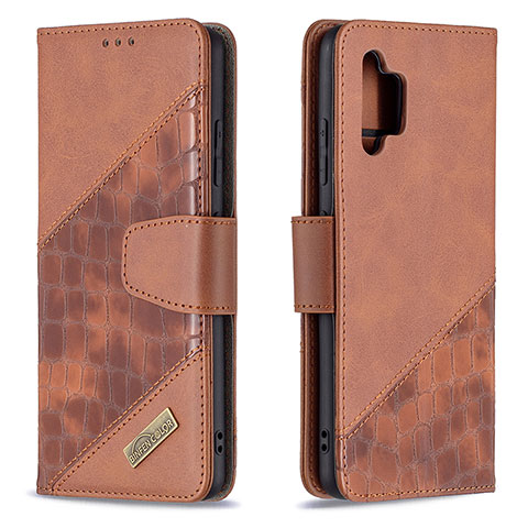 Funda de Cuero Cartera con Soporte Carcasa B03F para Samsung Galaxy A32 5G Marron