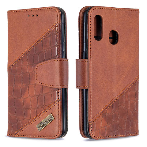 Funda de Cuero Cartera con Soporte Carcasa B03F para Samsung Galaxy A40 Marron