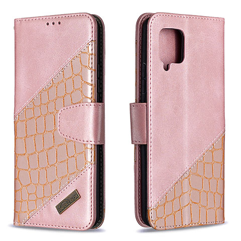 Funda de Cuero Cartera con Soporte Carcasa B03F para Samsung Galaxy A42 5G Oro Rosa