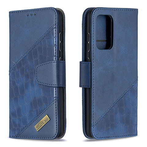 Funda de Cuero Cartera con Soporte Carcasa B03F para Samsung Galaxy A52 5G Azul