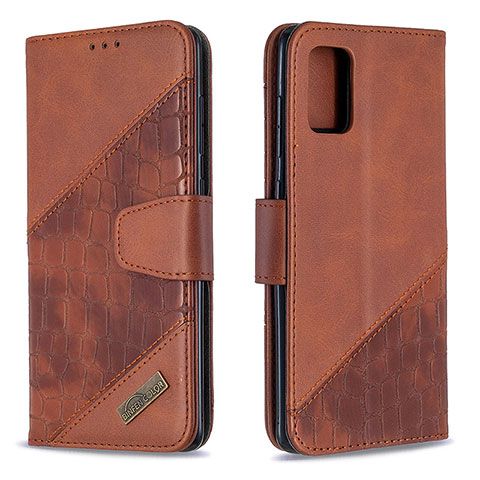 Funda de Cuero Cartera con Soporte Carcasa B03F para Samsung Galaxy A71 5G Marron