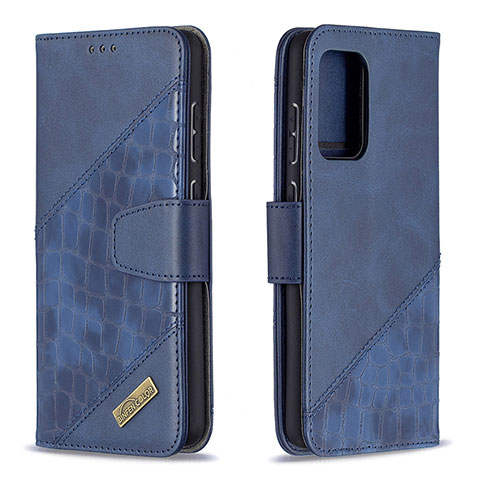 Funda de Cuero Cartera con Soporte Carcasa B03F para Samsung Galaxy A72 4G Azul