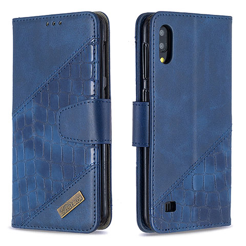 Funda de Cuero Cartera con Soporte Carcasa B03F para Samsung Galaxy M10 Azul