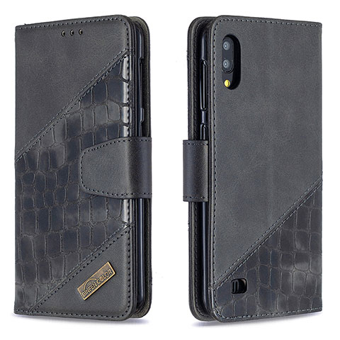 Funda de Cuero Cartera con Soporte Carcasa B03F para Samsung Galaxy M10 Negro