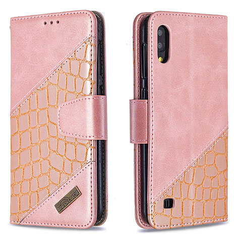 Funda de Cuero Cartera con Soporte Carcasa B03F para Samsung Galaxy M10 Oro Rosa