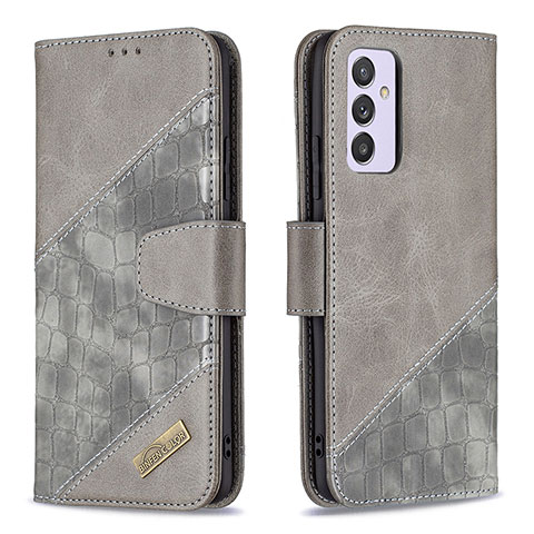 Funda de Cuero Cartera con Soporte Carcasa B03F para Samsung Galaxy M54 5G Gris Oscuro