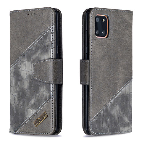 Funda de Cuero Cartera con Soporte Carcasa B03F para Samsung Galaxy M60s Gris Oscuro