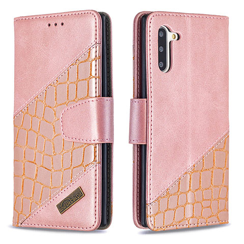 Funda de Cuero Cartera con Soporte Carcasa B03F para Samsung Galaxy Note 10 5G Oro Rosa