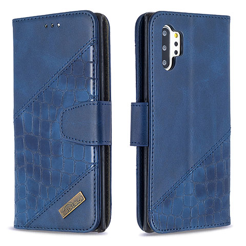 Funda de Cuero Cartera con Soporte Carcasa B03F para Samsung Galaxy Note 10 Plus 5G Azul