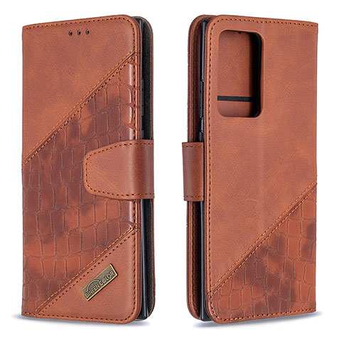 Funda de Cuero Cartera con Soporte Carcasa B03F para Samsung Galaxy Note 20 Ultra 5G Marron