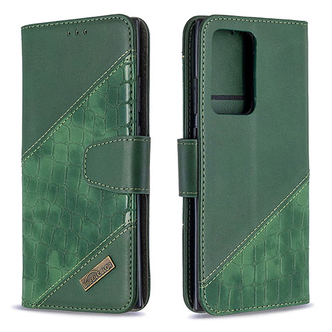 Funda de Cuero Cartera con Soporte Carcasa B03F para Samsung Galaxy Note 20 Ultra 5G Verde