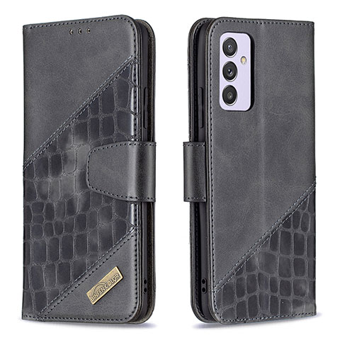 Funda de Cuero Cartera con Soporte Carcasa B03F para Samsung Galaxy Quantum2 5G Negro