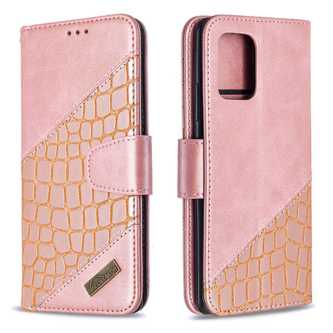 Funda de Cuero Cartera con Soporte Carcasa B03F para Samsung Galaxy S10 Lite Oro Rosa