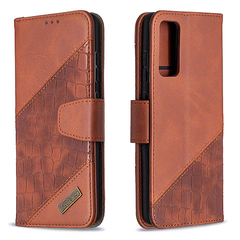 Funda de Cuero Cartera con Soporte Carcasa B03F para Samsung Galaxy S20 FE 5G Marron